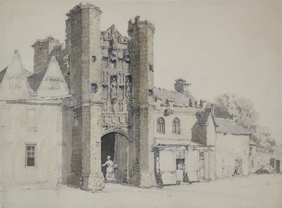 Bishops Palace, Wells Cathedral, 1767-1816 (Pencil, Watercolour)