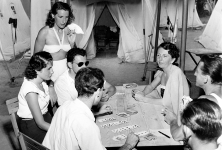 Italy, Lerici, Camping, 1951 (b/w photo)