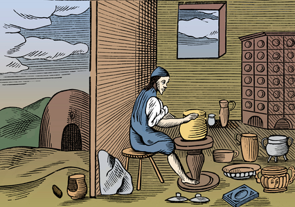 Potter, taken from a 1659 English edition of John Amos Comenius' 'Orbis sensualium pictus' (print)