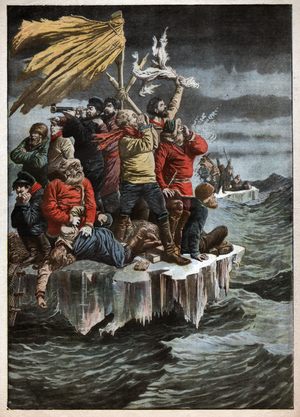 Shipwrecked sailors, 1909 (print)