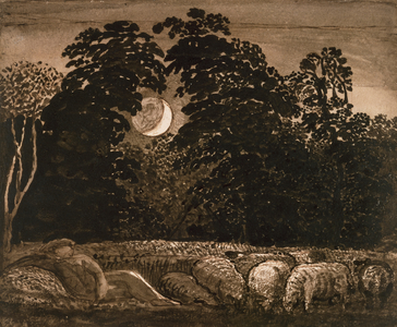 The Sleeping Shepherd, 1826-32 (pen & ink with w/c on paper)