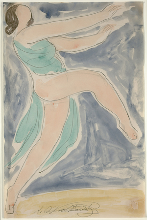 Isadora Duncan Dancing, c.1906-27 (ink & w/c on paper)