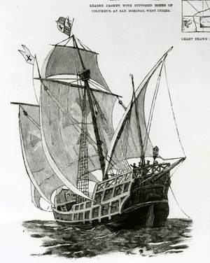 The Caravel 'Santa Maria' (engraving)
