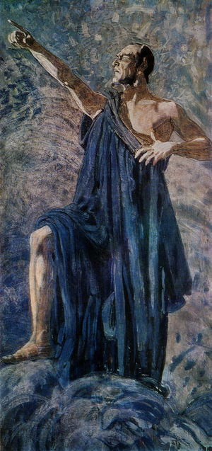 Feodor Chaliapin as Mephistopheles in the opera Faust by Charles Gounod, 1909 (tempera on cardboard)