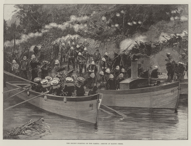 The Recent Fighting on the Gambia, Ambush at Madini Creek (engraving)