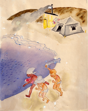 Illustration from 'Crab's Dead End', Mikhail Korshunov, 1965 (gouache on paper)