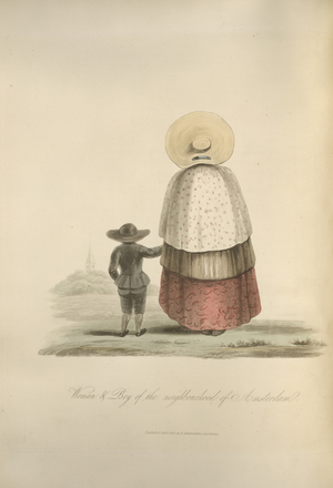 Woman and boy of the neighbourhood of Amsterdam.