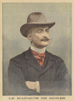 The Marquis de Mores (colour litho)