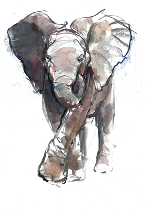 Baby Charge, 2018 (mixed media on paper)