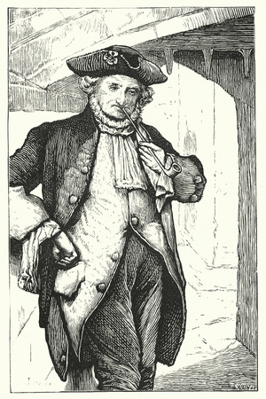 Poetry: The Old Courtier (coloured engraving)