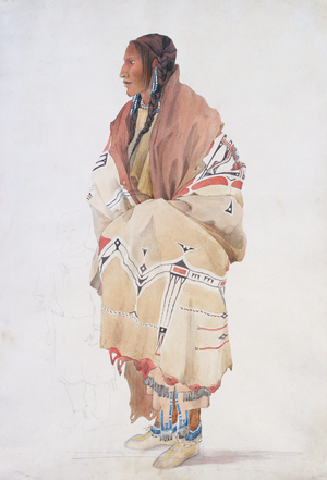 Chan-Cha-Uia-Teuin, Teton Woman, 1833-34 (w/c on paper)