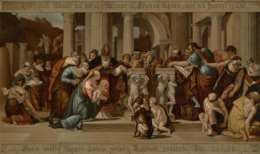 Presentation in the Temple (colour litho)