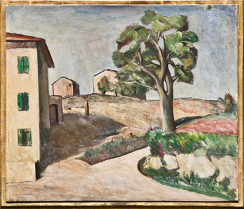 Village with houses, 1926-30 (oil on plywood)