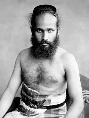 Asia, Sri Lanka, Portrait of a Man From Kandy, 1910 (b/w photo)