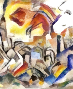 Above the city, 2016 (mixed media)