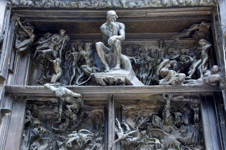 Detail of the Gates of Hell by August Rodin, bronze sculpture, 1880 - 1917