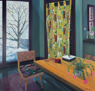 Frida and I on a Snow Day, 2018 (oil on linen)