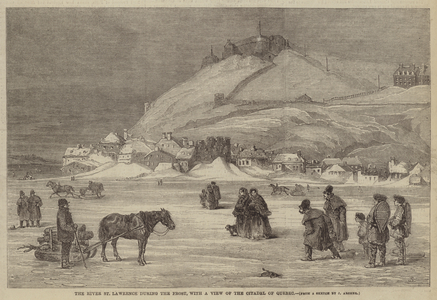 The River St Lawrence during the Frost, with a View of the Citadel of Quebec (engraving)