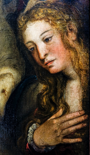 The Entombment of Christ, detail of Saint Mary Magdalene, c. 1559/62 (oil on canvas)
