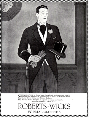 Roberts Wicks Magazine, advert, USA, 1920s