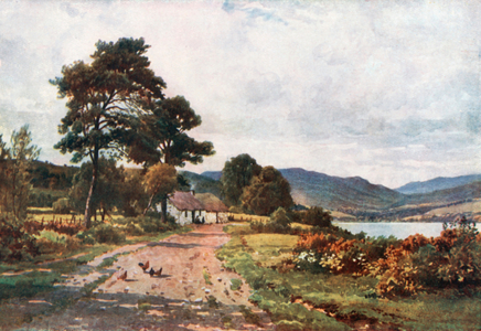 A Croft near Taynulit, Loch Etive, Argyllshire (colour litho)