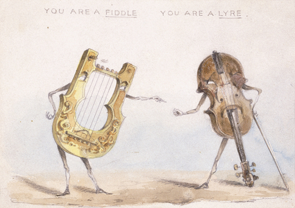 You are a Fiddle, You are a Lyre, after 1864 (pencil, watercolour)