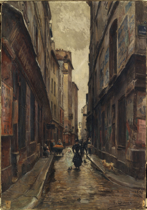 Rue Beaubourg at the corner of Rue Simon-le-Franc, 1897 (oil on canvas)