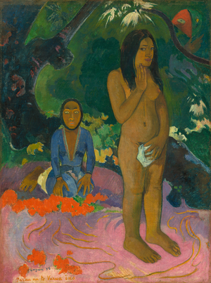Parau na te Varua ino (Words of the Devil), 1892 (oil on canvas)