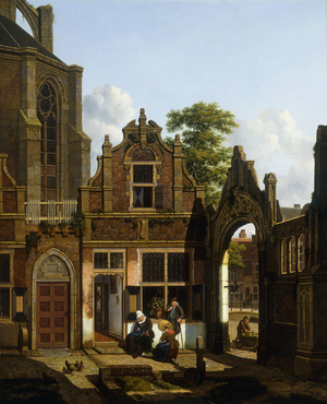 A Dutch Courtyard, 1822 (oil on panel)