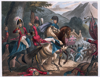 Battle near the village of Sorauren, 1813 (aquatint)