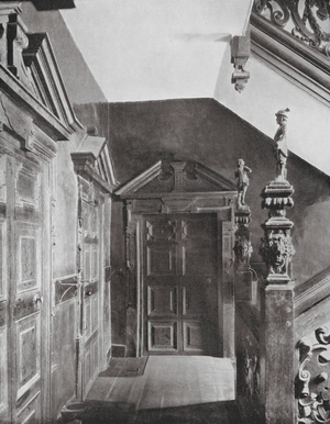 Hornsey, Cromwell House, Highgate, Doorways and Staircase, c 1630 (litho)