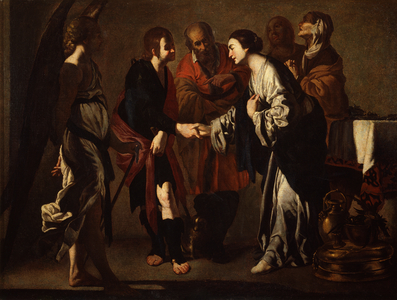 The Betrothal of Tobias and Sara (oil on canvas)