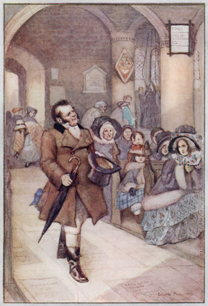 Illustration for Cranford by Mrs Gaskell (colour litho)