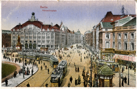 Geography. Germany. Berlin, the Alexanderplatz. Postcard, Germany, 1921. (postcard)