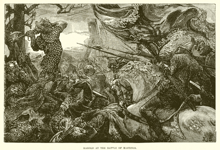 Harold at the battle of Hastings (engraving)