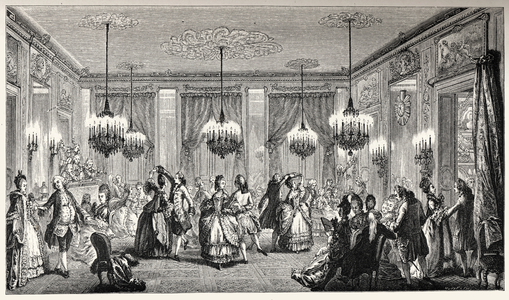 French Ball scene Engraving