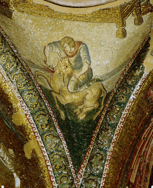 Sacrifice of a white bull-calf