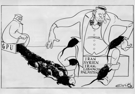 Anti-Semitic caricature, 1943 (b/w photo)