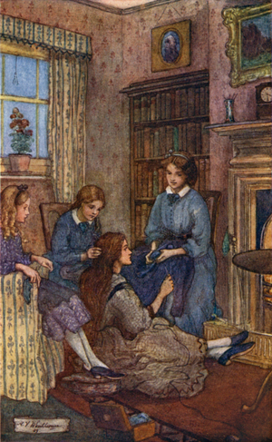 Illustration for Little Women (colour litho)