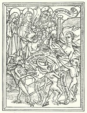 Blockbook Ars Moriendi, printed about 1460 in the Netherlands by whom unknown (litho)