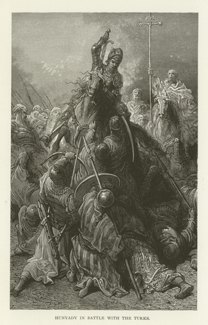 Hunyady in battle with the Turks (engraving)
