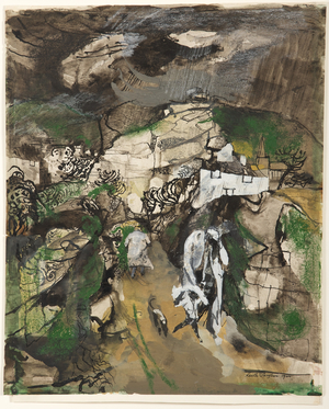Rain on the Just and Unjust, 1944 (crayon, ink & gouache on paper)