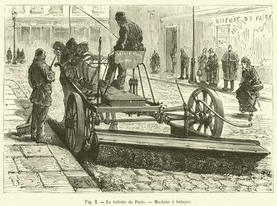 La toilette de Paris, Machine a balayer (engraving)