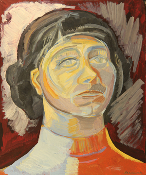 Portrait of Young Woman, 1970s (tempera on paper)