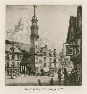 The First Royal Exchange, London, 1571 (engraving)