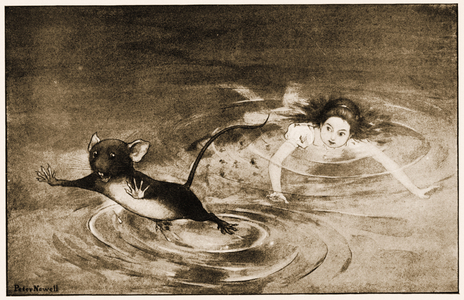 "The Mouse gave a sudden leap out of the water", illustration for Lewis Carroll's Alice's Adventures in Wonderland, 1901 (litho)