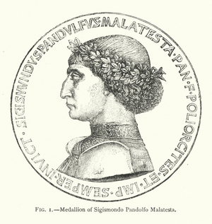 Medallion of Sigismondo Pandolfo Malatesta, Italian condottiero (litho)