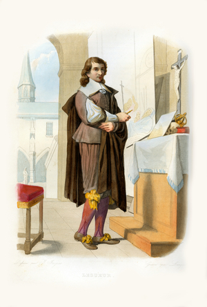 Eustache Le Sueur (or Lesueur). French painter, 17th century (print)