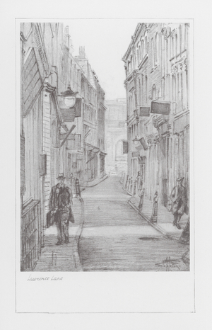 London Lanes: Lawrence Lane (litho)