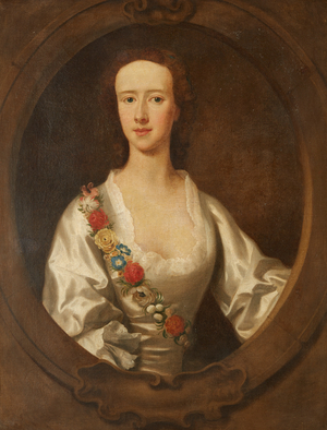 Half Length Portrait of a Lady Said to  Be Miss Mackintosh (oil on canvas)